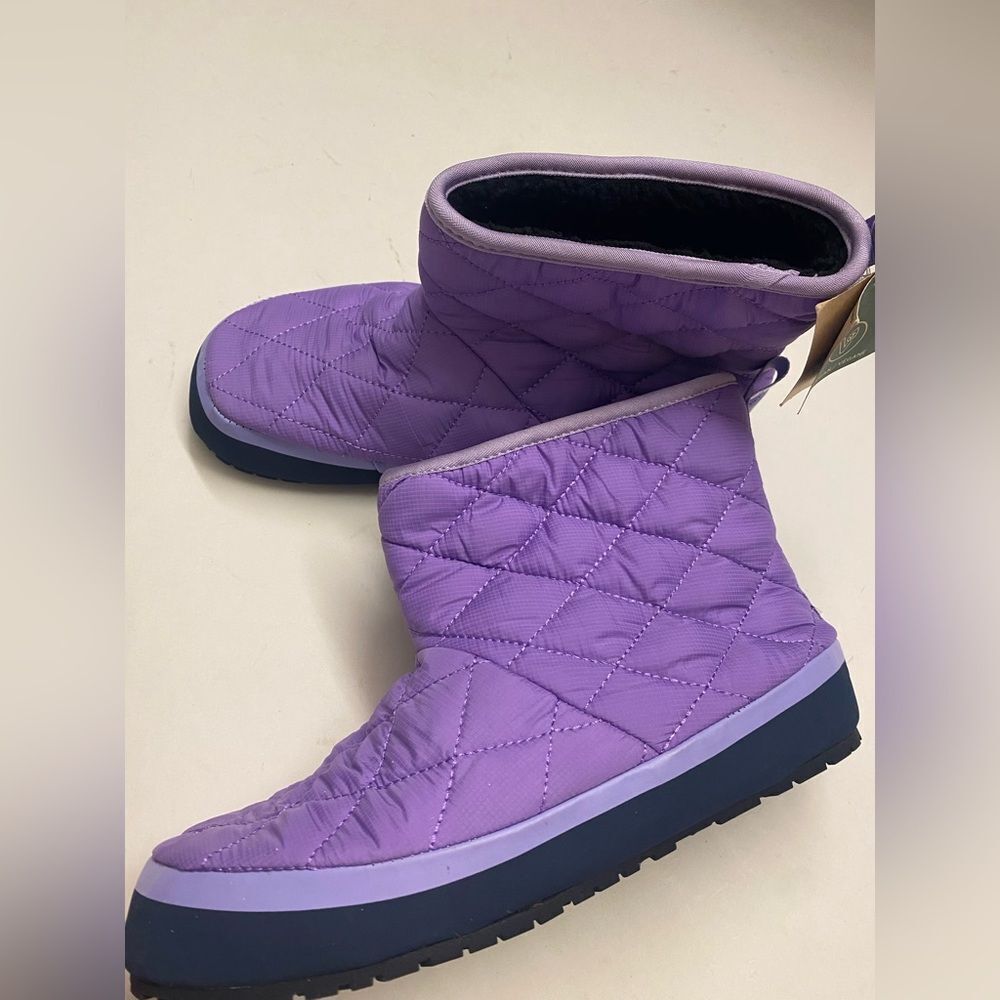 Kamik Puffy Mid Women's Casual Booties slip on lavender quilted size 5 New